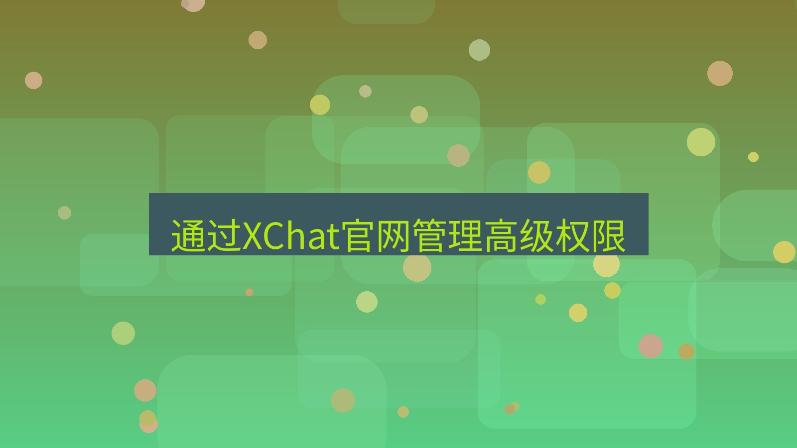 xchat在线 通过XChat官网管理高级权限