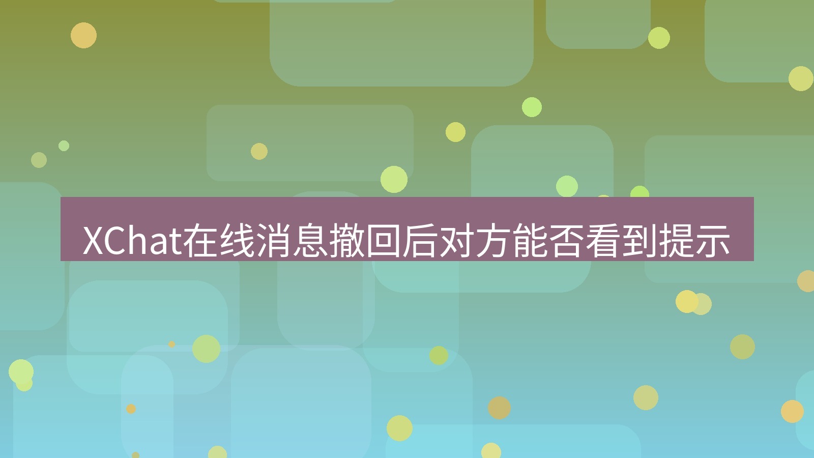 xchat在线 XChat在线消息撤回后对方能否看到提示