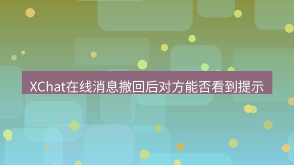 XChat在线消息撤回后对方能否看到提示